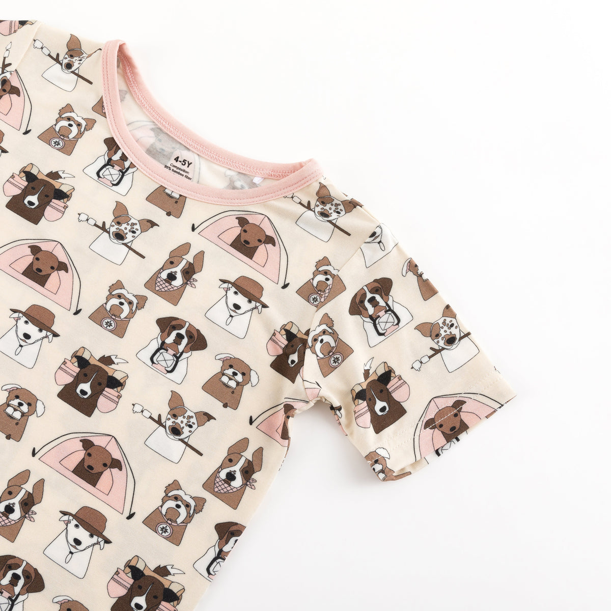 Camp Paws (Short Sleeve PJ) - Pink