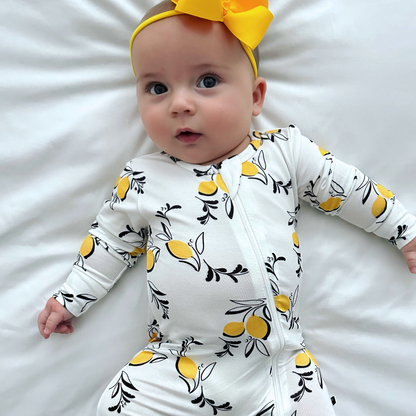 Amalfi Coast Lemon White Zippered Romper
