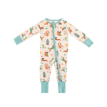 Pups in the Sun (Convertible Zip Footies)