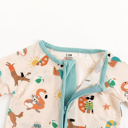 Pups in the Sun (Convertible Zip Footies)