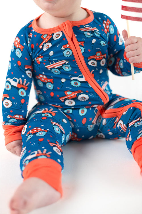 Monster Trucks & Rockets Bamboo Zippy