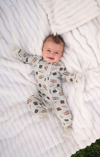 S'more to Love (Convertible Zip Footies) - Blue