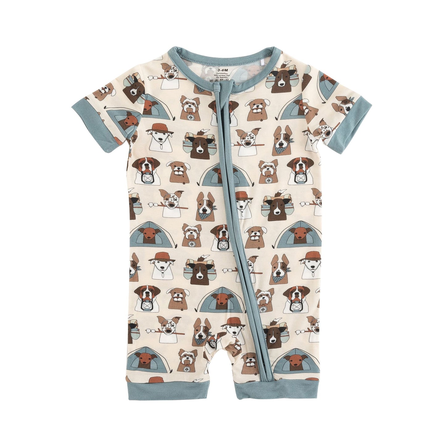 Camp Paws (Romper) - Blue