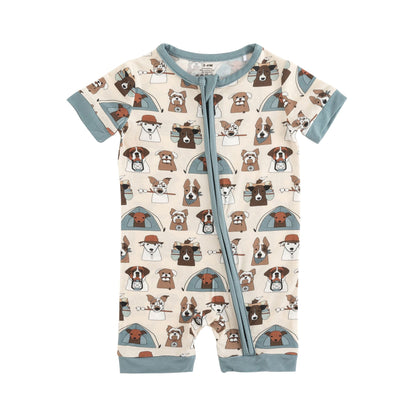 Camp Paws (Romper) - Blue