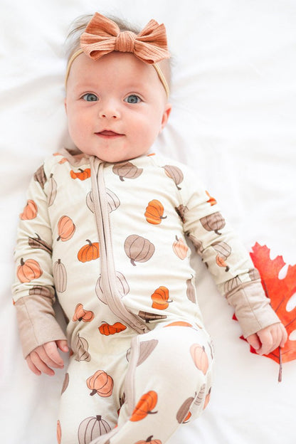 Pumpkins Beige (Convertible Zip Footies)