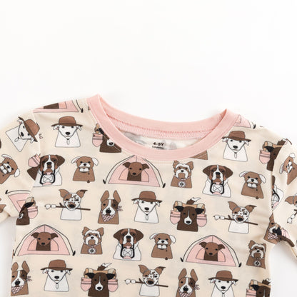Camp Paws (Long Sleeve PJ) - Pink