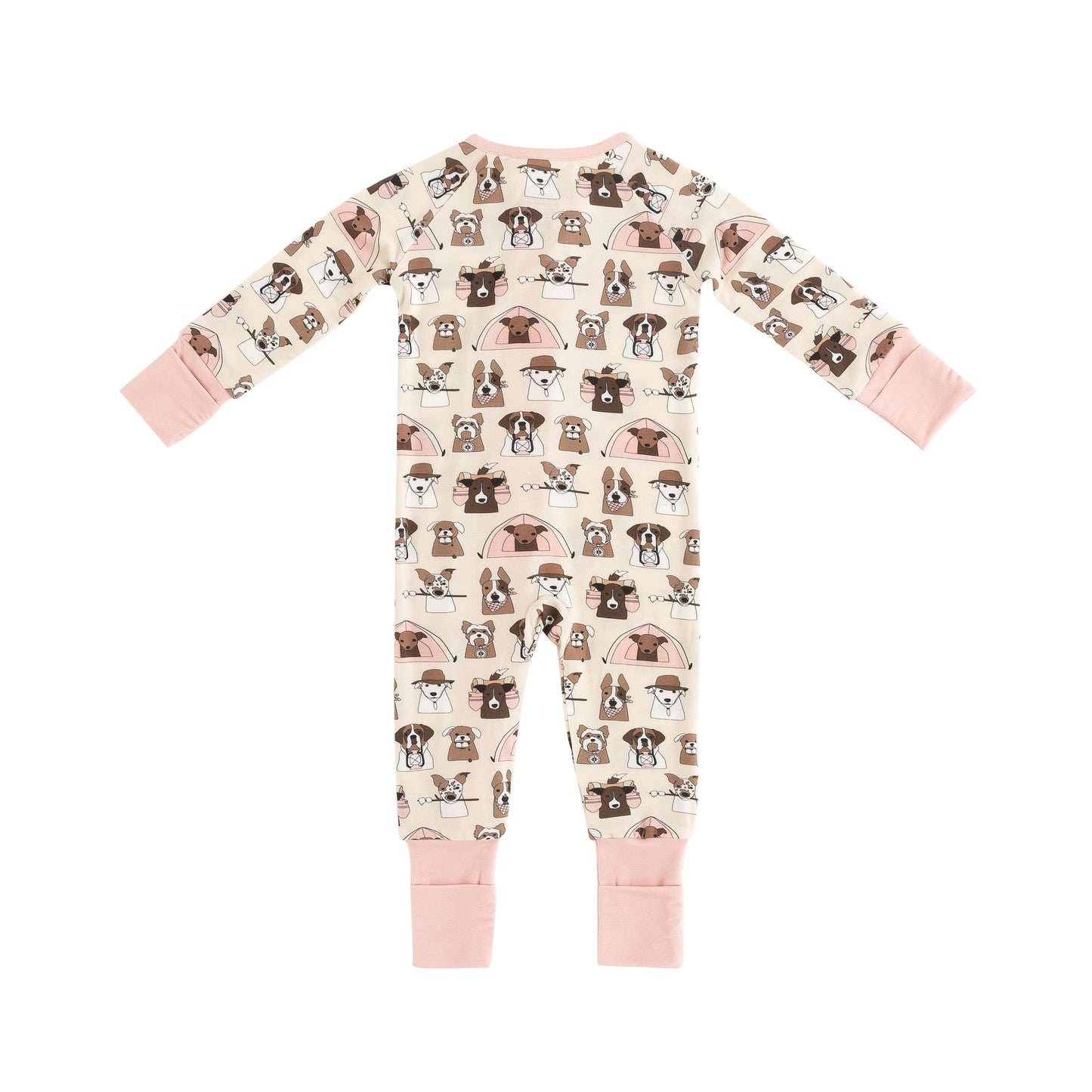 Camp Paws (Convertible Zip Footies) - Pink