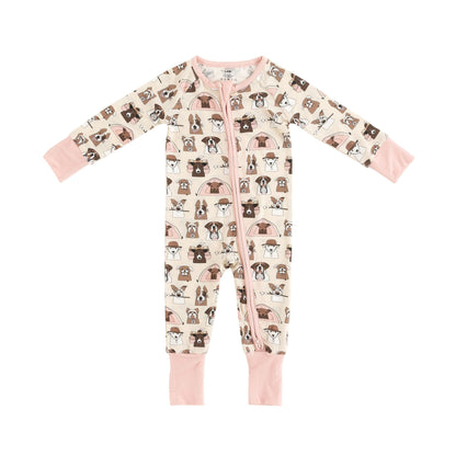 Camp Paws (Convertible Zip Footies) - Pink