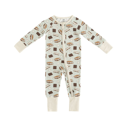 S'more to Love (Convertible Zip Footies) - Blue