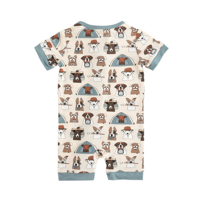 Camp Paws (Romper) - Blue