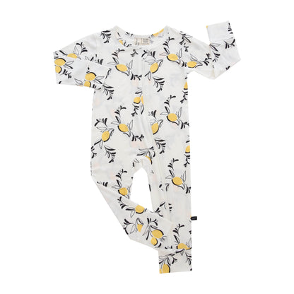 Amalfi Coast Lemon White Zippered Romper
