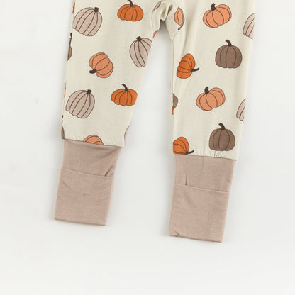 Pumpkins Beige (Convertible Zip Footies)