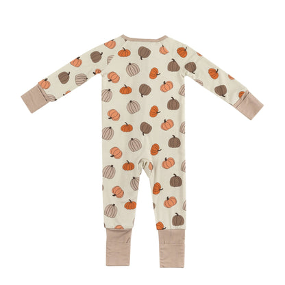 Pumpkins Beige (Convertible Zip Footies)