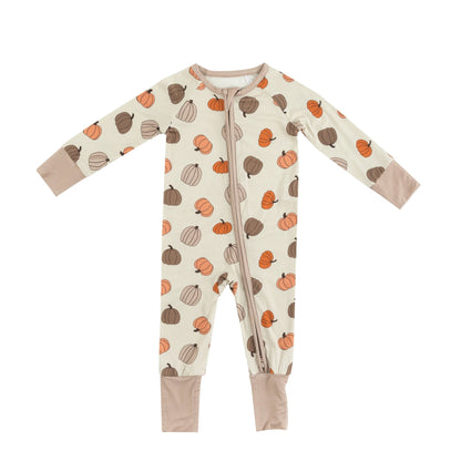 Pumpkins Beige (Convertible Zip Footies)