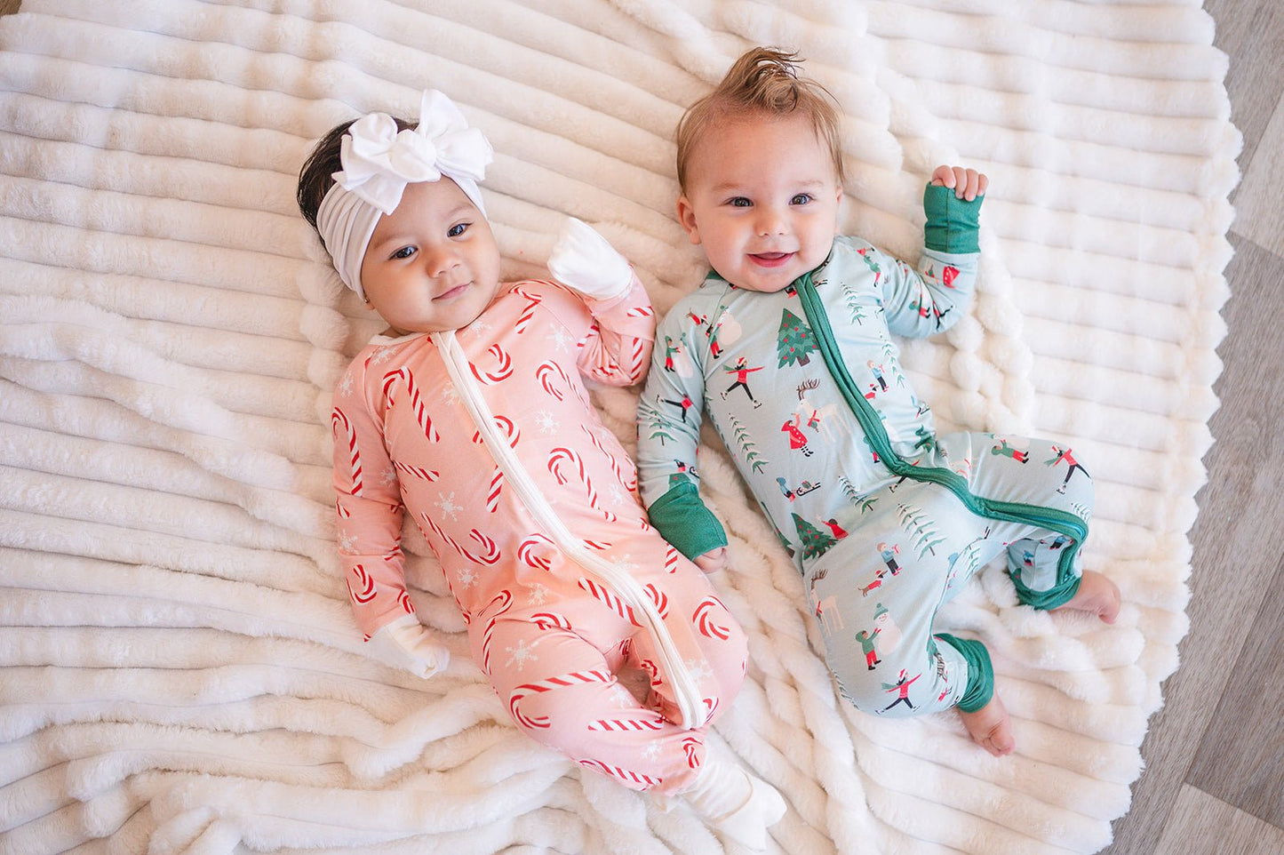 Snow Day Green (Convertible Zip Footies)