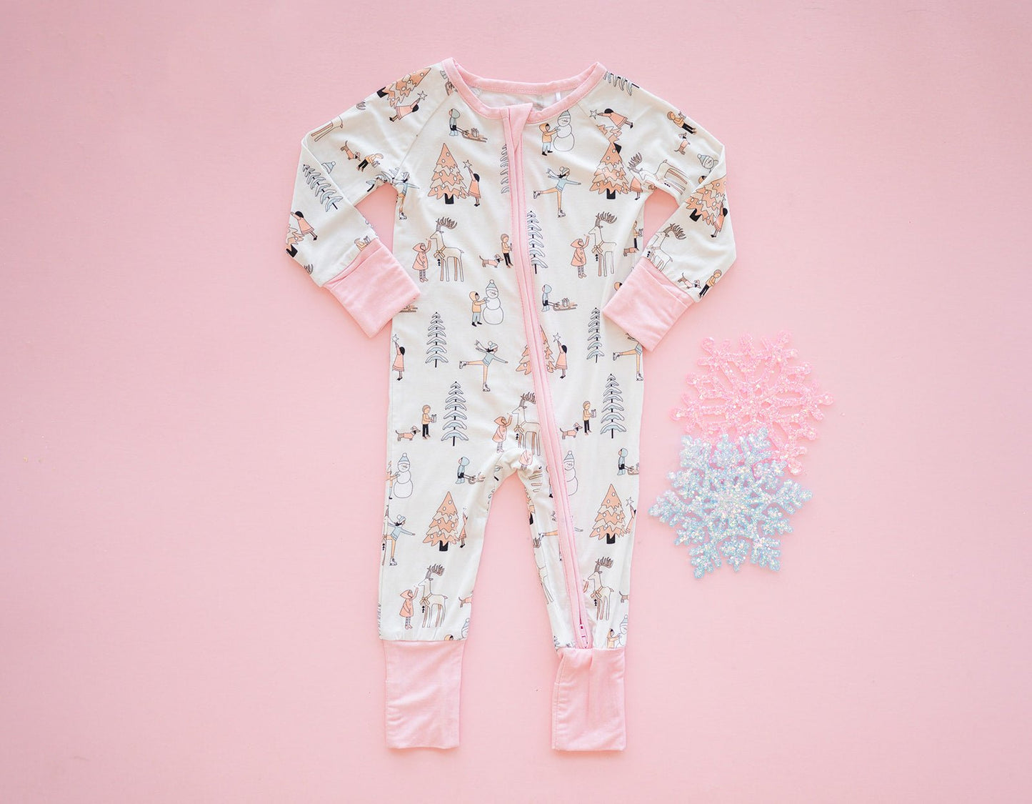 Snow Day Pink (Convertible Zip Footies)