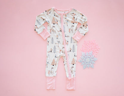 Snow Day Pink (Convertible Zip Footies)