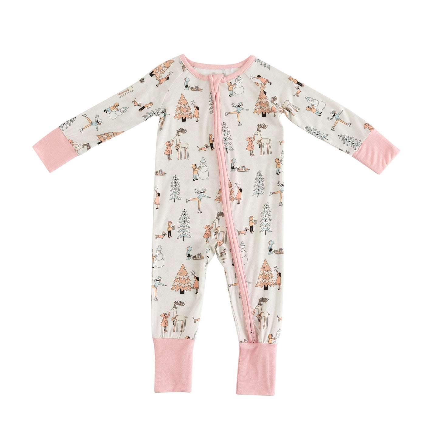 Snow Day Pink (Convertible Zip Footies)