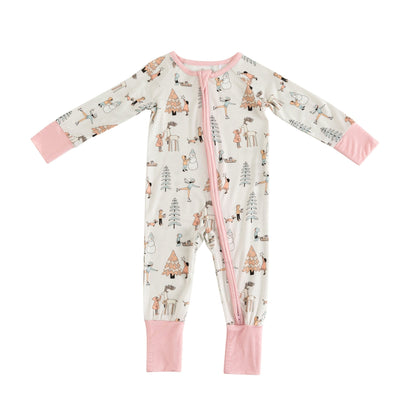 Snow Day Pink (Convertible Zip Footies)