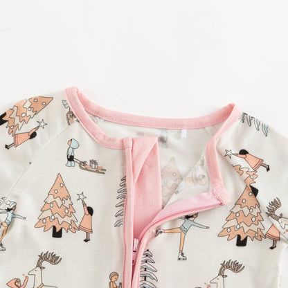 Snow Day Pink (Convertible Zip Footies)