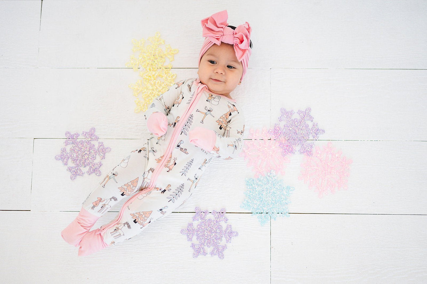 Snow Day Pink (Convertible Zip Footies)